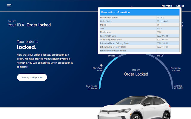 VW Reservation Assistant chrome extension