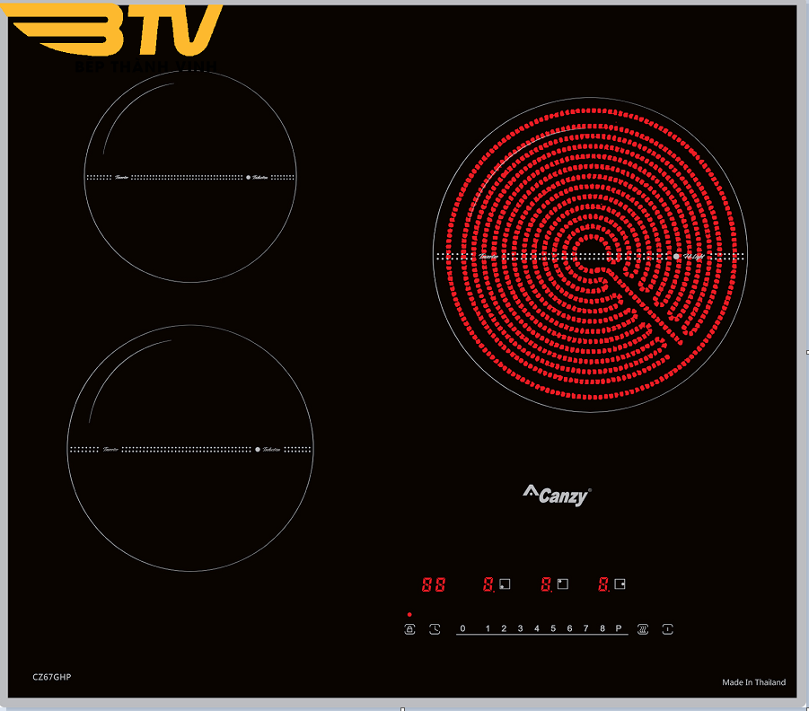 thiết kế Bếp từ Canzy CZ 67GHP