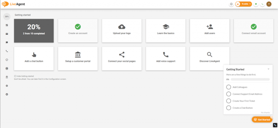 LiveAgent admin panel