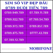 Sim Mobifone Số Đẹp Trả Trước , Sim Mobi Siêu Vip Đầu 0789 Đuôi Sảnh Tiến 789