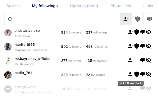 See unfollowers for instagram