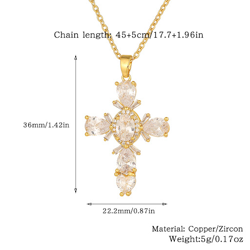 Title 16, Fashion Commuter Cross Necklace, Copper Plated ...