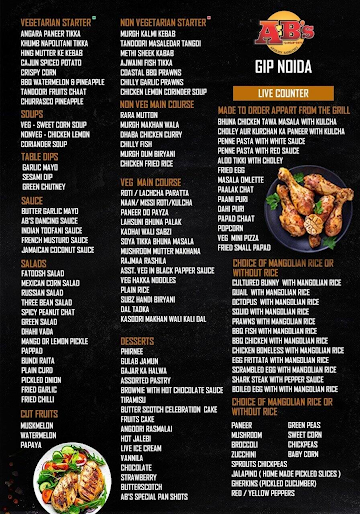 AB's - Absolute Barbecues menu 