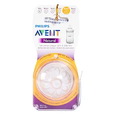 Núm ty Silicone Avent cho trẻ từ 6 tháng tuổi -4 lỗ (vỉ đôi) 654.23