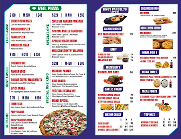 Pizza One menu 