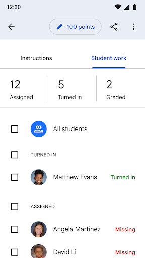 Google Classroom screenshot #3