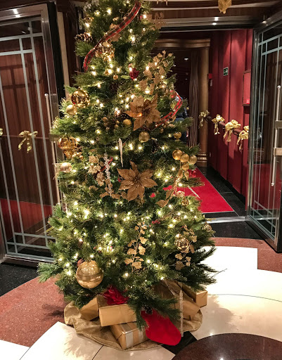 A festive Christmas tree on Silver Spirit helped passengers get in the holiday spirit. 