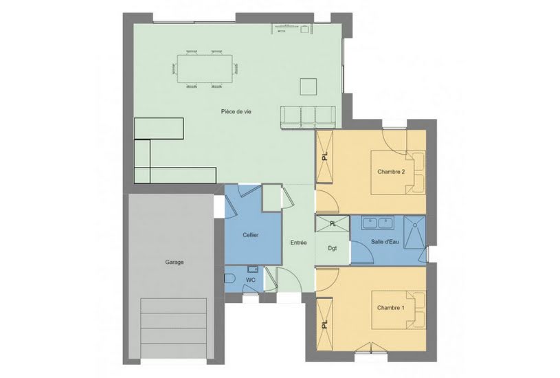  Vente Terrain + Maison - Terrain : 300m² - Maison : 85m² à Baud (56150) 