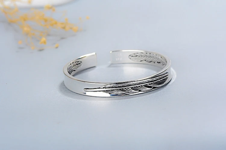 Pulseira de penas de moda prata tailandesa