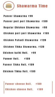 Shawarma Time menu 1