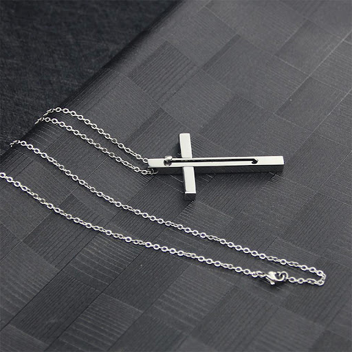 Title 4, Girls Self-Defense Cross Necklace Multifunctio...