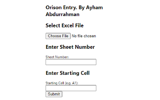 Orison Entry. By Ayham Abdurrahman