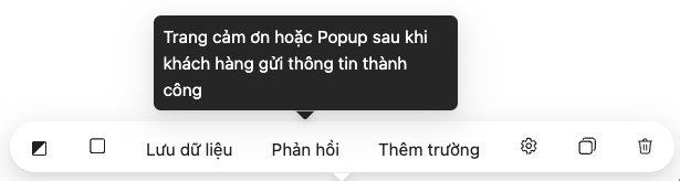 Trang cảm ơn hoặc Popup