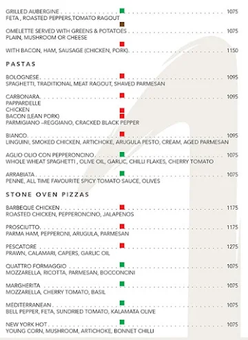 The One - Le Meridien menu 