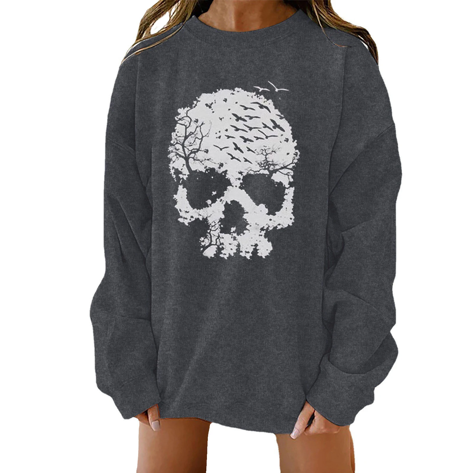 Title 6, Halloween Creative Theme Print Loose Sweater