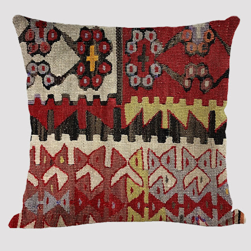 Title 12, Bohemian linen pillow with ethnic style for a c...