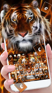 Neon Fur Tiger Keyboard Theme - náhled