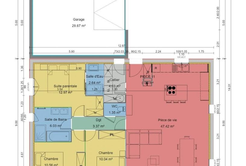  Vente Terrain + Maison - Terrain : 1 090m² - Maison : 98m² à Allan (26780) 