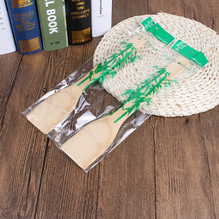 Spatule de cuisine en gros 30cm antiadhésive pelle spéciale en bambou n'abîme pas la casserole pelle carrée en bambou.