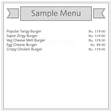 Crazy Cheezy Burger menu 