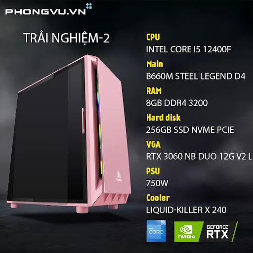 PC PV Trải nghiệm-2 (i5-12400F/8GB/256GB SSD/RTX 3060/No OS)