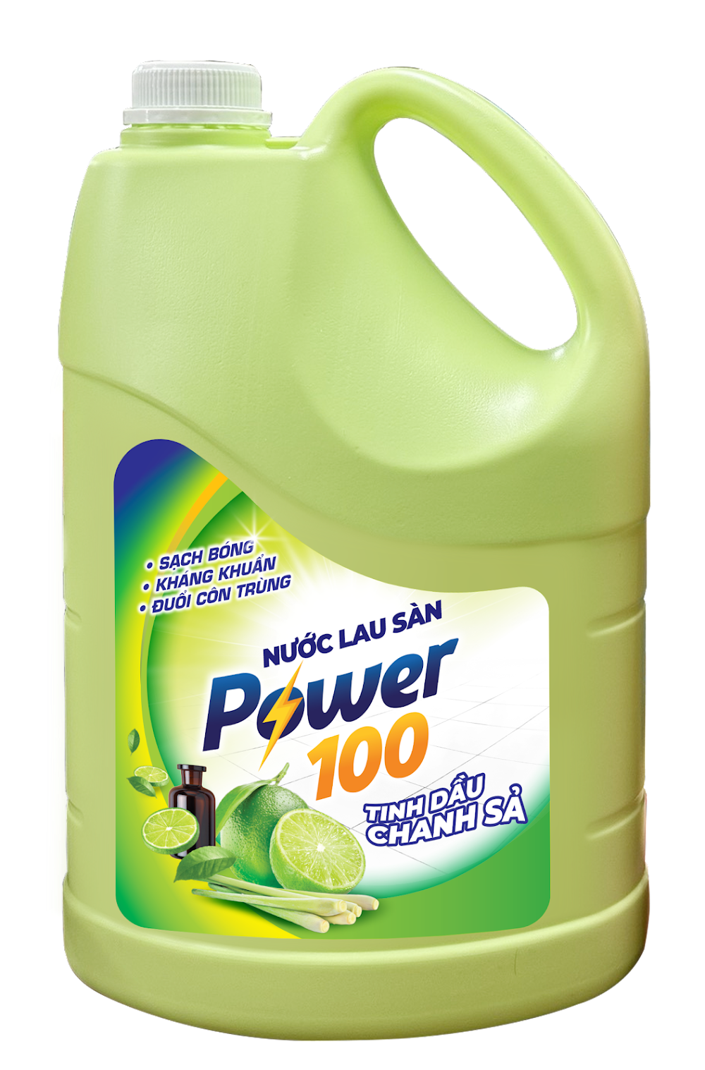 Nước lau sàn POWER100 hương chanh sả 3,8kg