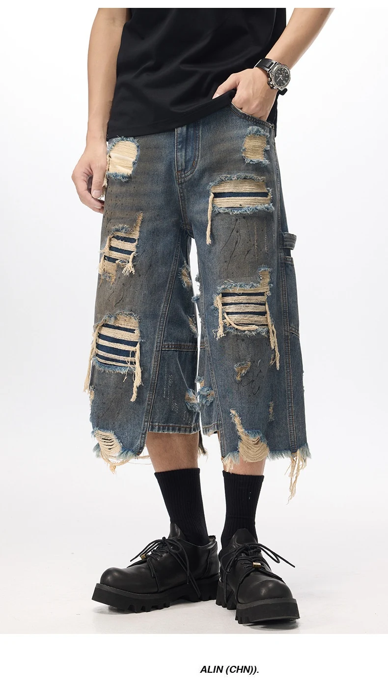 Title 18, Summer Loose Beggar Style Cropped Pants, Mid-Ri...