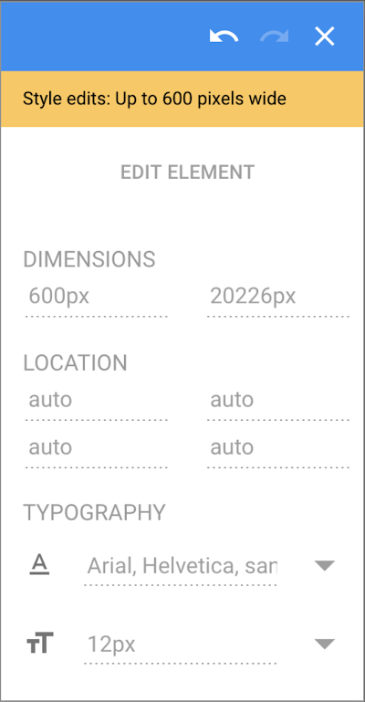Editor palette constrained by the breakpoint menu.