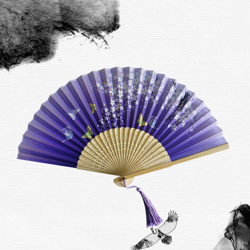 Opvouwbare Ventilator Bamboe Oud Stijl Han Chinees Kleding Chinees Stijl Kleine Ventilator Ideaal voor verkoeling en als accessoire