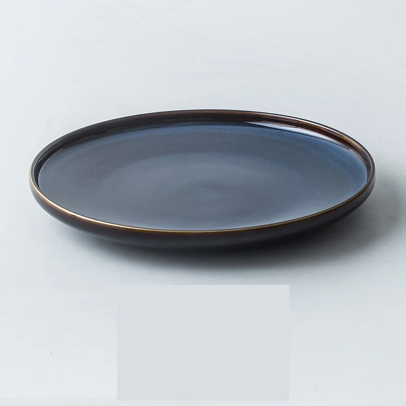 Assiette à pizza occidentale nordique unie, pour aliments, robuste et élégante, idéale pour dîners et réunions conviviaux.