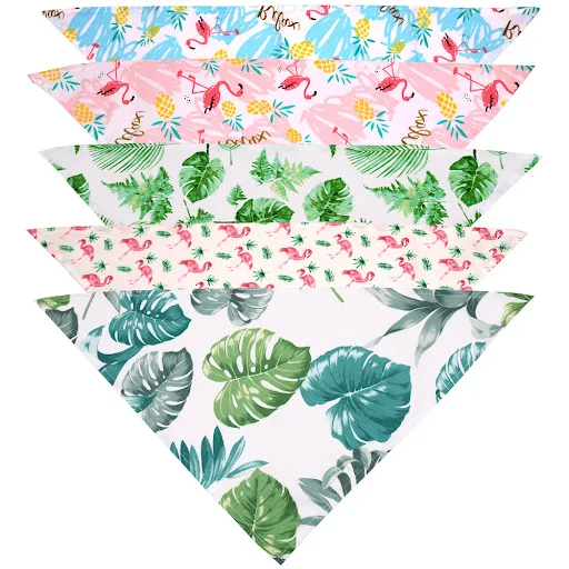New 30PCS Dog Bandana Bulk Small Large Dog Bibs Scarf Cotton Flamingo Pet Puppy Kerchief Summer Dog Accessories Pet Supp