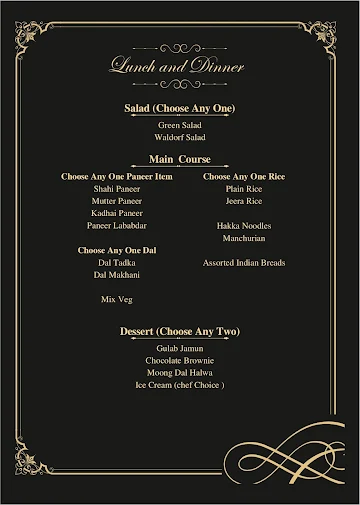 Euphoria The Sky Lounge menu 