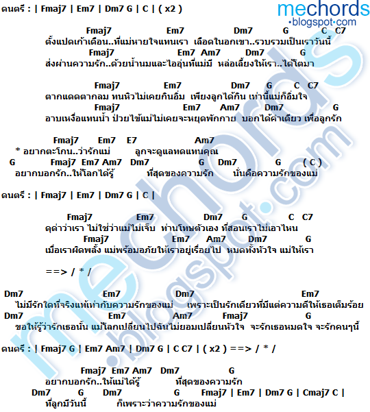 คอร์ดเพลง-ที่สุดของความรัก-Our beloved Queen & Moms' Project