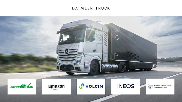 In September a prototype Mercedes-Benz GenH2 truck covered 1,047km with one fill of liquid hydrogen. Picture: SUPPLIED