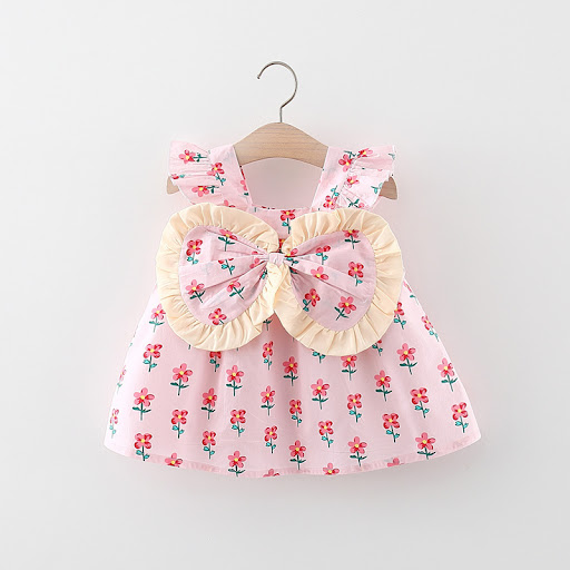 Title 12, Girls Dress Suspenders Flounced Sleeve Printing...