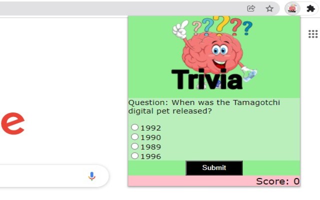 TriviaXYZ chrome extension