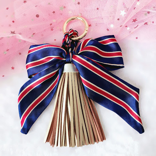 Title 1, Ribbon Leather Big Tassel Keychain Pendant – El...
