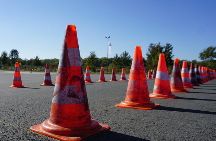 distance between parking with cones