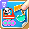 Baby Panda's creative collage design icon