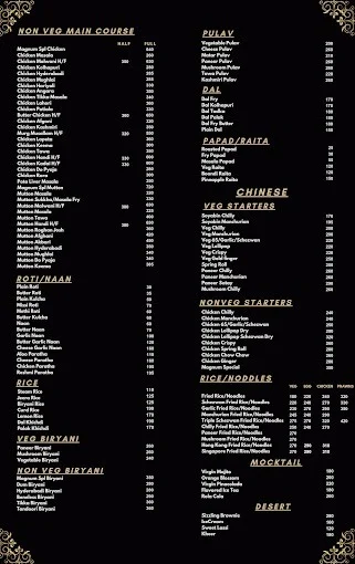 Magnum Family Restaurant And Bar menu 