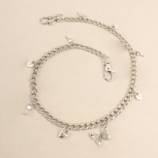 Title 8, Versatile Metal Chain Love Pants Chain Lock Key...