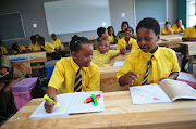 Olwethu Mnguni and Leaho Ledwaba at the new state-of-the-art school in Centurion in January 2019. 