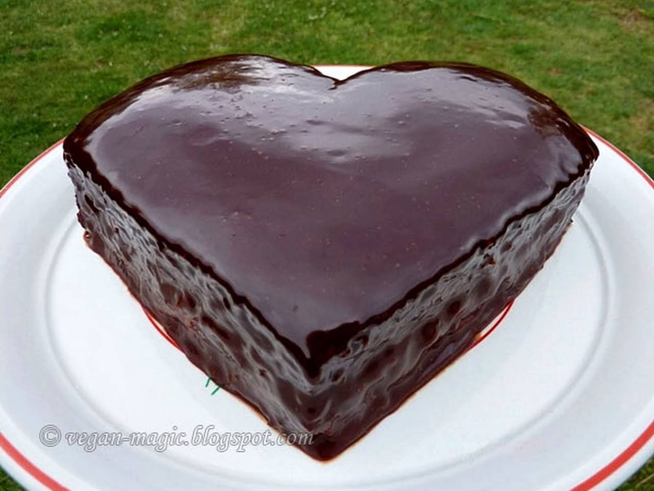 Vegan Valentines Cake  Heart-Shaped Chocolate Cake - Supergolden Bakes