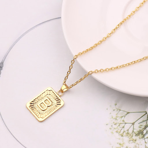 Title 36, English alphabet pendant necklace