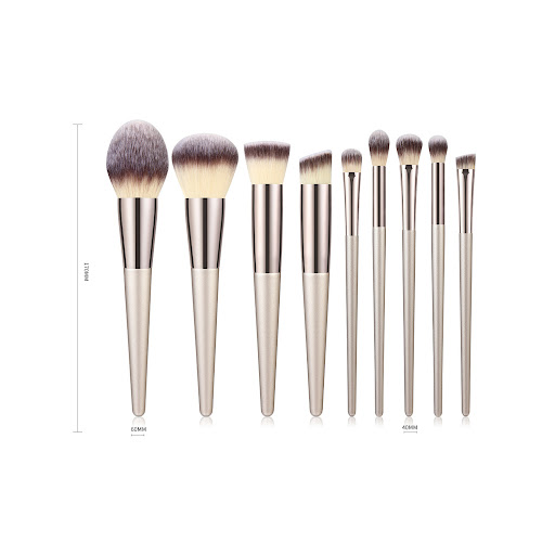 Title 13, Wooden Handle Makeup Brush in Champagne Gold, d...