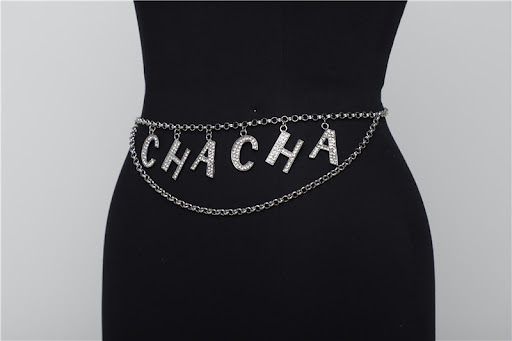 Title 11, CHACHA Metal Waist Chain with Diamonds