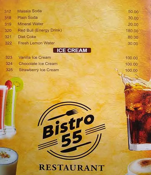 Bistro 55 menu 