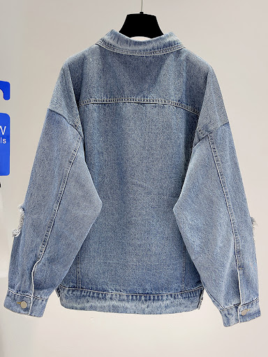 Title 6, New Fake Two Piece Jacket Loose Denim Shirt — C...