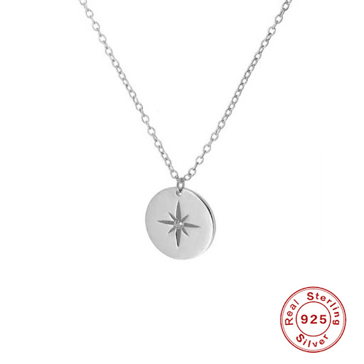 Title 7, Womens Round Octagonal Star Diamond Necklace, ...