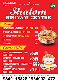 Shalom Biriyani Centre menu 1